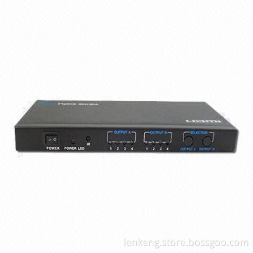 3D 4 x 2 HDMI Matrix Switch with 4 HDMI Inputs and 2 HDMI Outputs, HDCP Compliant